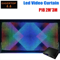 P18 2M x 3M Led Vision Curtain RGB 3IN1 Led Graphic Curtain Fireproof  For Mobile DJ's Clubs Vibrant Stage Led Video Wall System