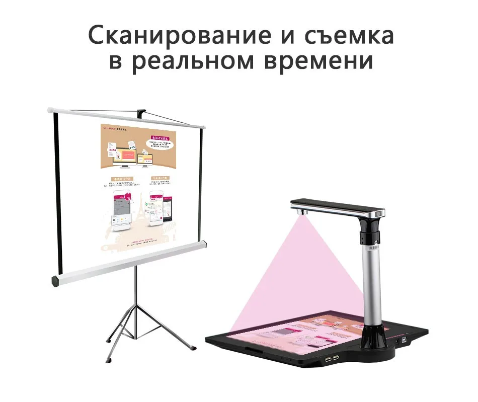Фотоаппартный сканер для книг и документов Q580, разрешение 1600*3200dpi, 5 мегапикселей, цифравая фотокамера, формат, A4, A5, A6, A7, OCR для Windows, английская программа, CMOS, интерфейс USB 2.0, проекционный сканер