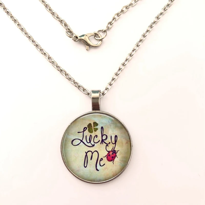 Винтажное ожерелье Lucky Me Quote бронзовая подвеска и цепь с четырехлистным