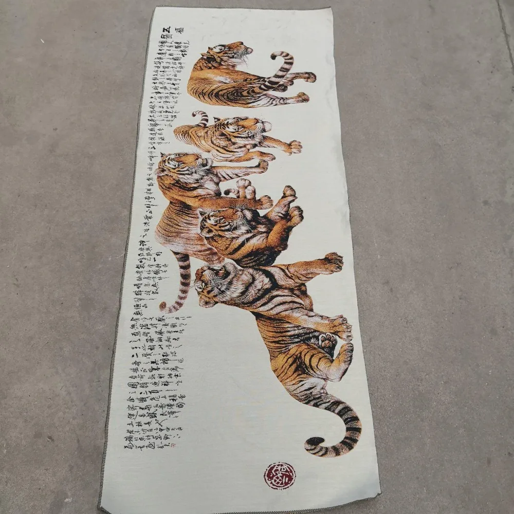Китайская старинная шелковая картина Thangka с вышивкой каллиграфия|Статуэтки и