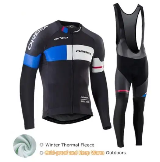 ORBEA термальность флис мужские зимние трикотаж комплект Ropa Ciclismo Invierno супер теплый