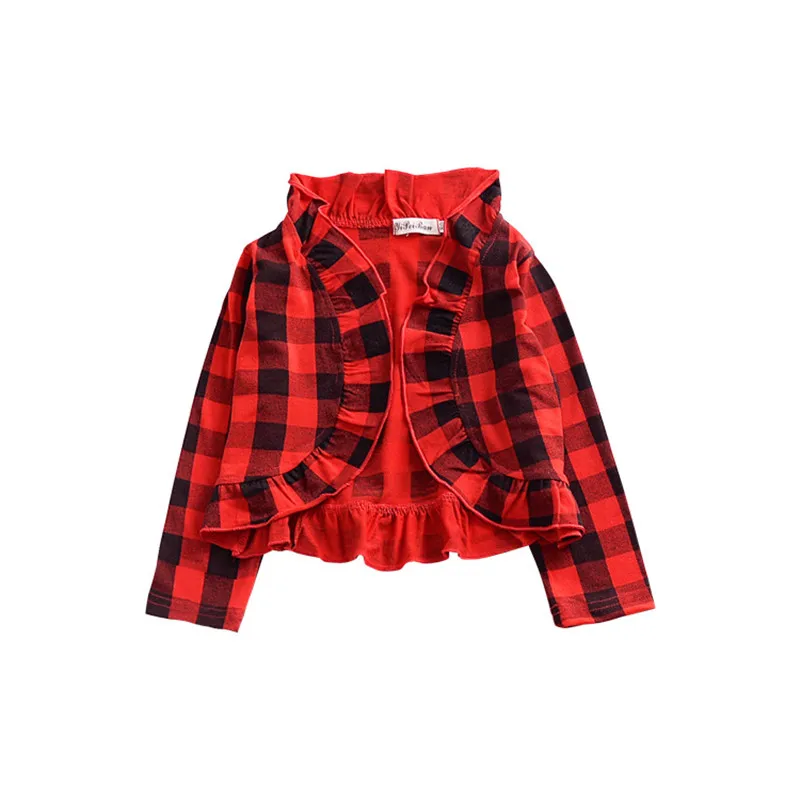 2018 весенне-осенние детские куртки для девочек пальто модная большая клетчатая