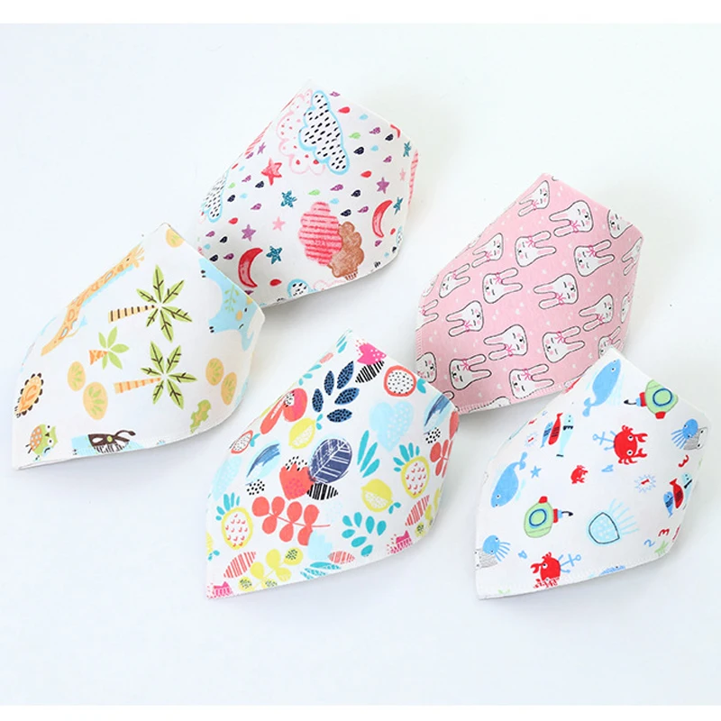 New High quality double layers cotton baby bibs Burp Cloths Lovely Cartoon Character Animal bandana dribble | Мать и ребенок