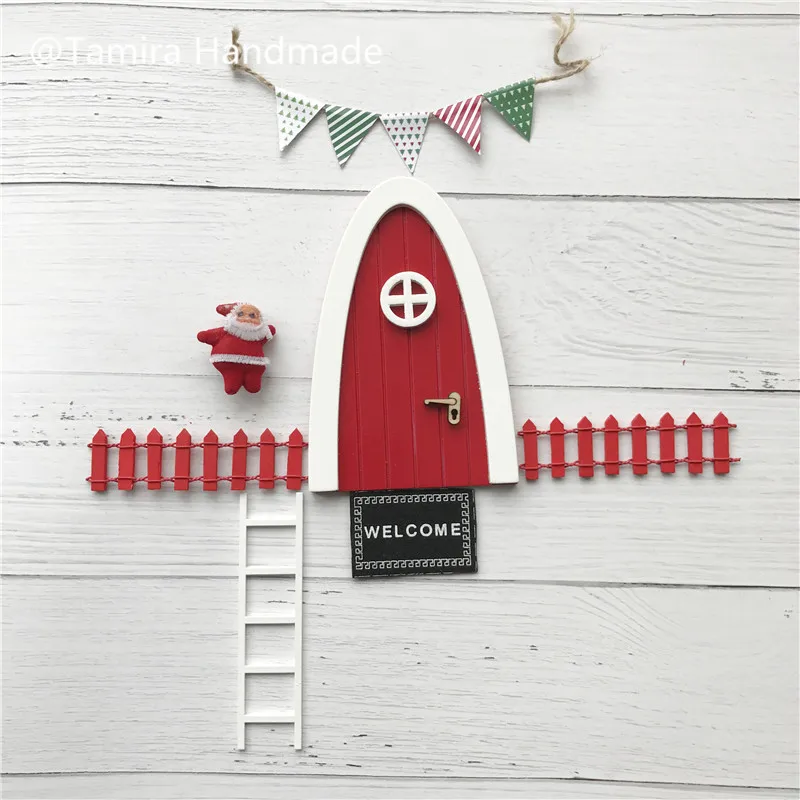 Hand Made Red Arch Fairy door great gift for Kid miniature Christmas ELF tooth fairy Set Dust Welcome Mat Feet Printer | Игрушки и хобби