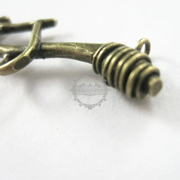 Винтажный латунный бронзовый антикварный кулон в виде ветки дерева 15 х50 мм