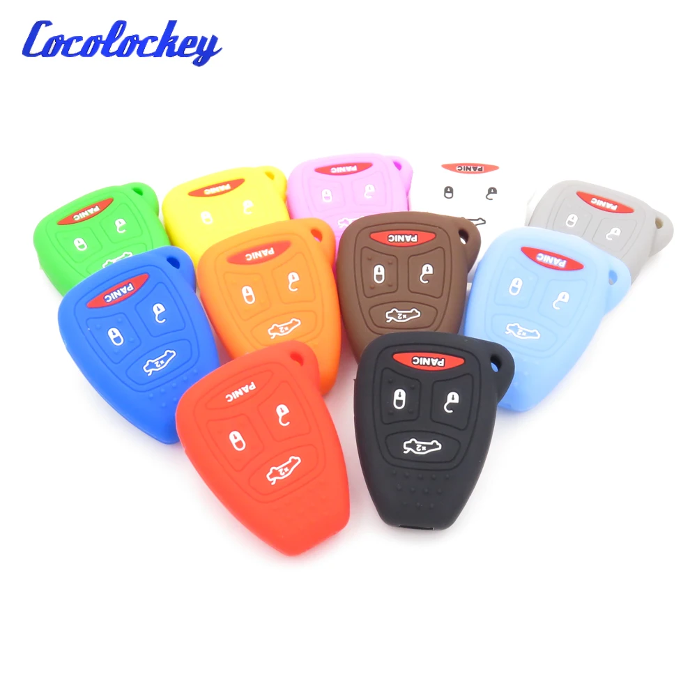 Cocolockey силиконовый чехол для ключей от машины Chrysler 300 Aspen Dodge Dakota Durango Jeep Grand Cherokee 4