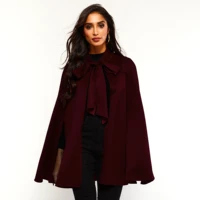 vintage suede cape women spring autumn windproof warm outerwear office elegant simple lace up female fashion fake leather cape