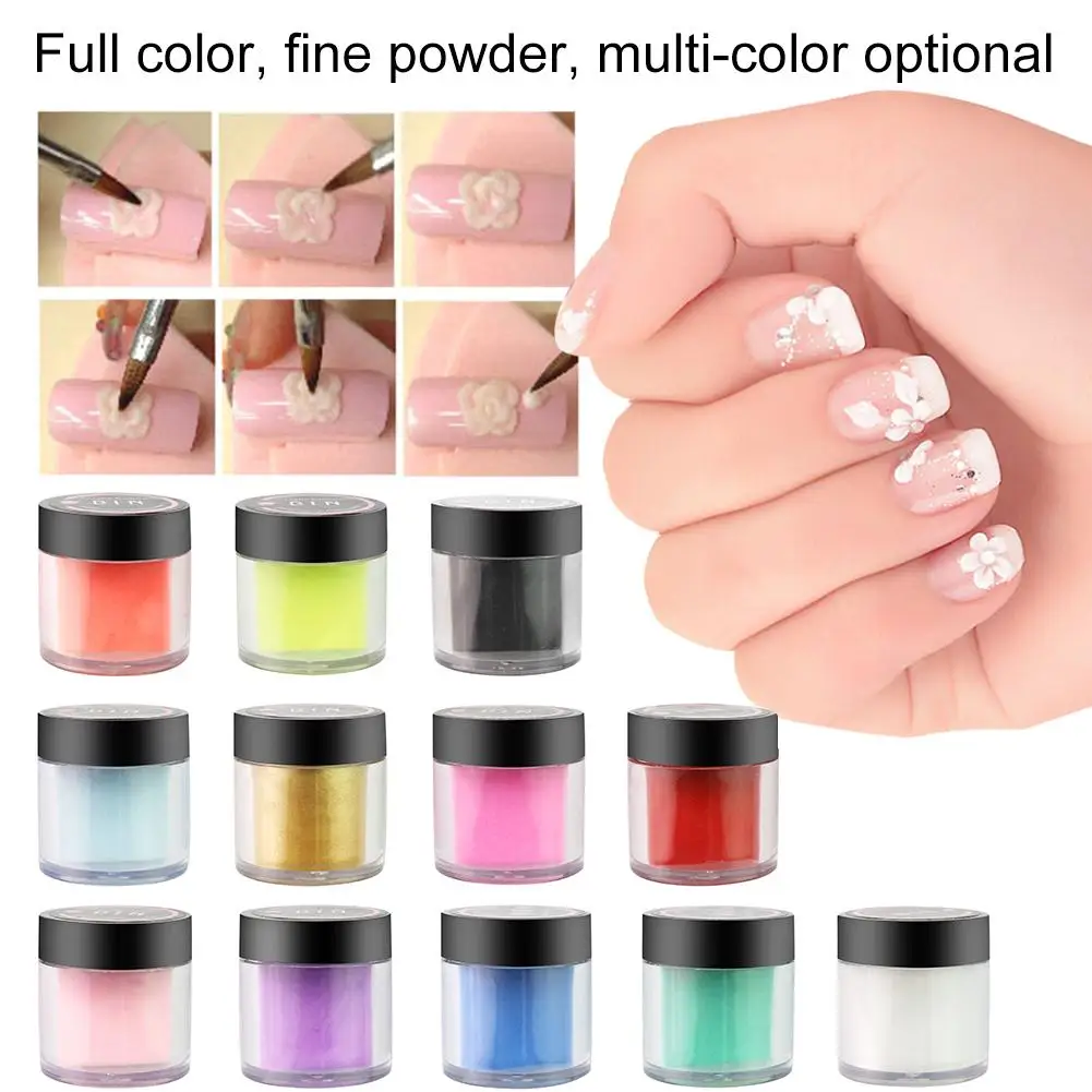 10 мл 12 цветов акриловый порошок для ногтей маникюрный набор дизайна кристалл УФ