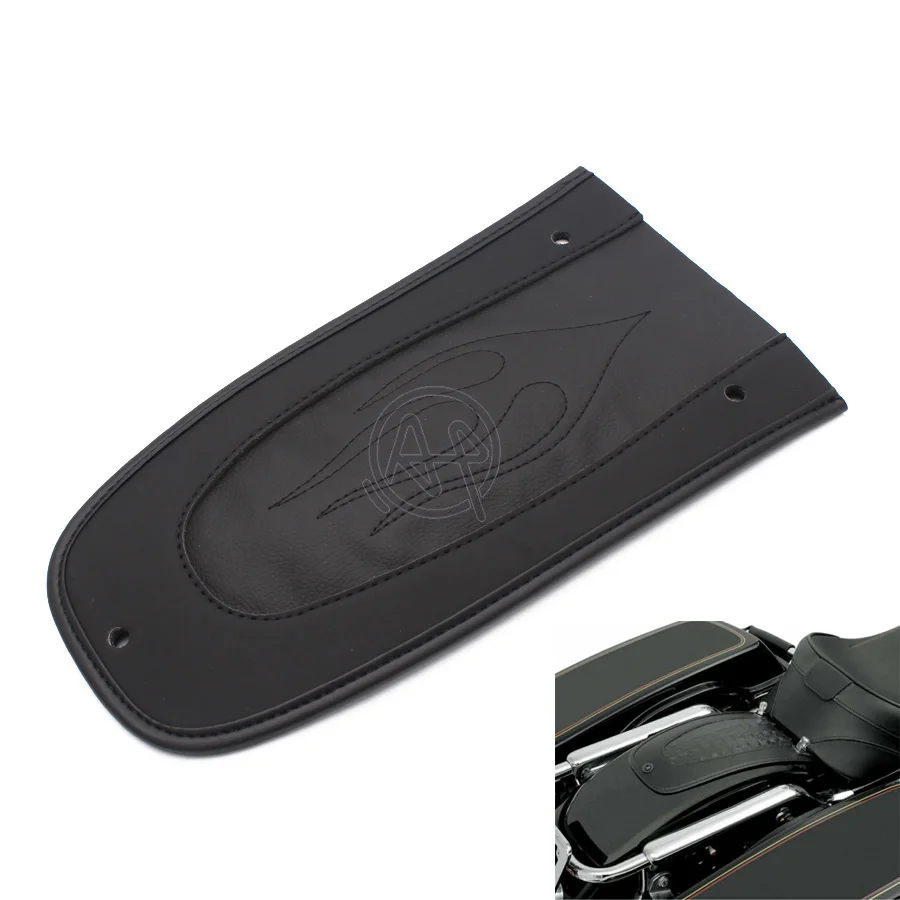 1pcs Flame Style PU Leather Motorcycle Rear Fender Bib Cushi