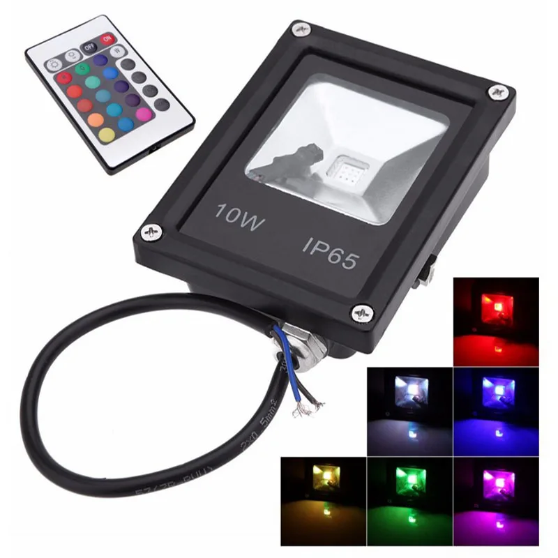 Светодиодные прожекторы GD 10 Вт 20 30 50 IP65 уличные 220 В 110 RGB с пультом дистанционного