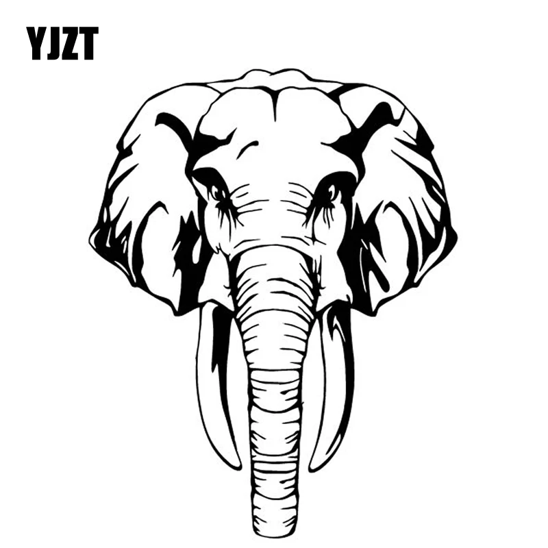 YJZT 13 4 см * 17 роскошное украшение в виде головы слона Виниловая наклейка на дверь