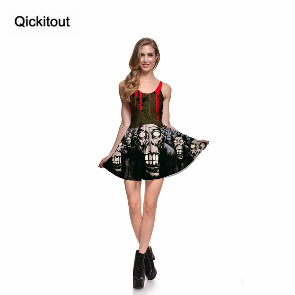 Платье Qickitout женское повседневное сексуальное с цифровым принтом забавное