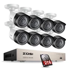 Комплект видеонаблюдения ZOSI, 8 каналов, 1080P, со встроенным жестким диском, камера 2 Мп, наружная камера видеонаблюдения, комплект системы безопасности