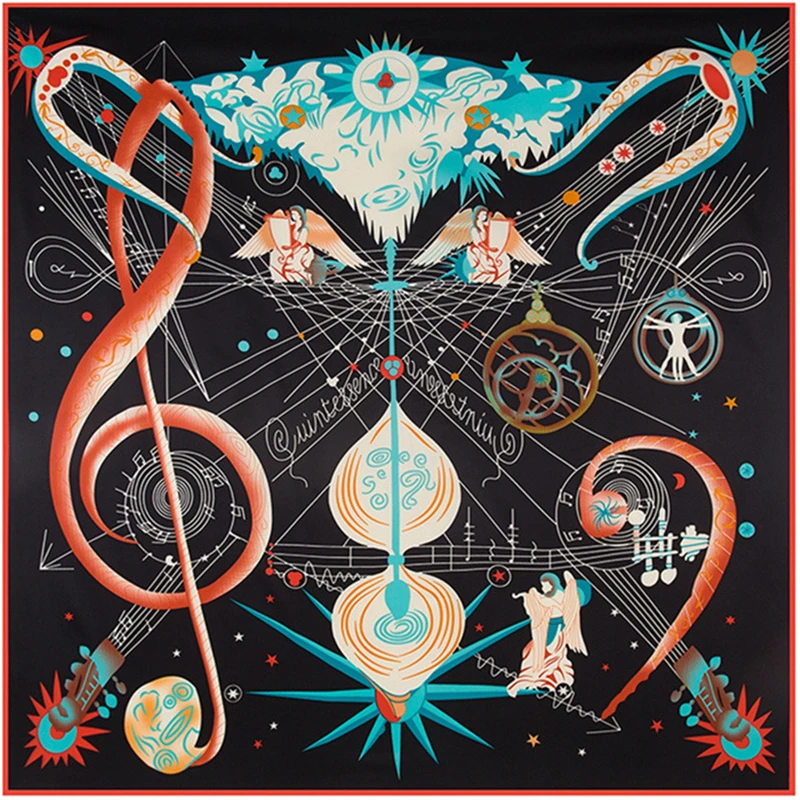 Шарф женский Квадратный из 100% шелка|square bandana|printed stolebrand silk scarf |