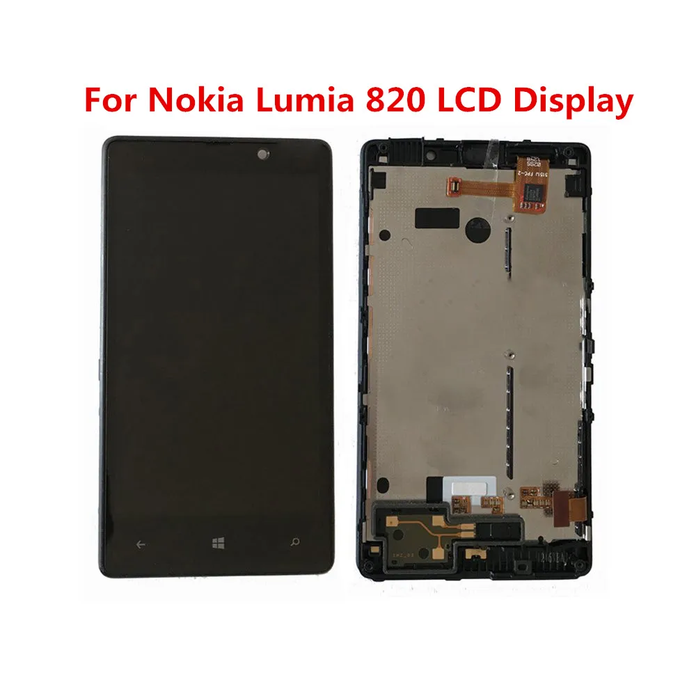

100%original For Nokia Lumia 820 LCD Display With Frame Touch Screen Digitizer Assembly For Lumia 820 LCD N820 Screen Replacemen