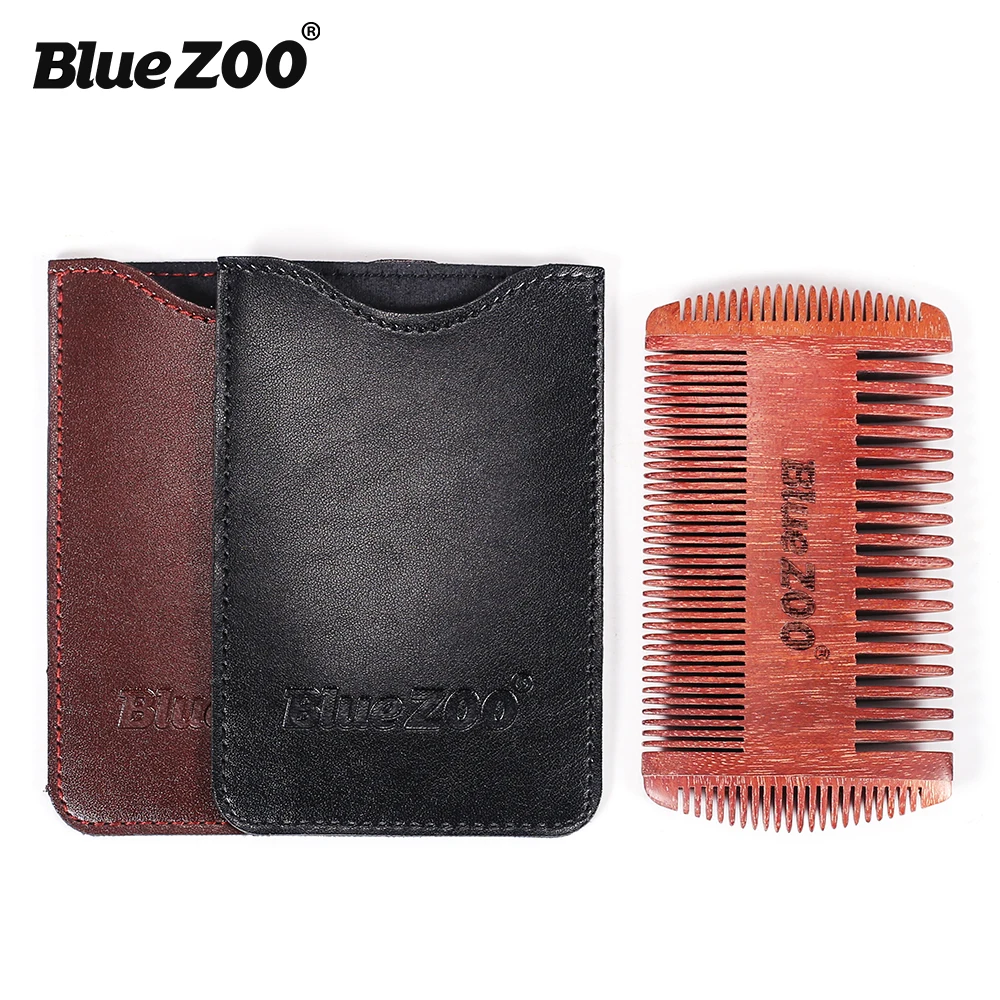 Зоопарк на голубом 4-сторонние груша деревянная расческа с защитой от пота щетка