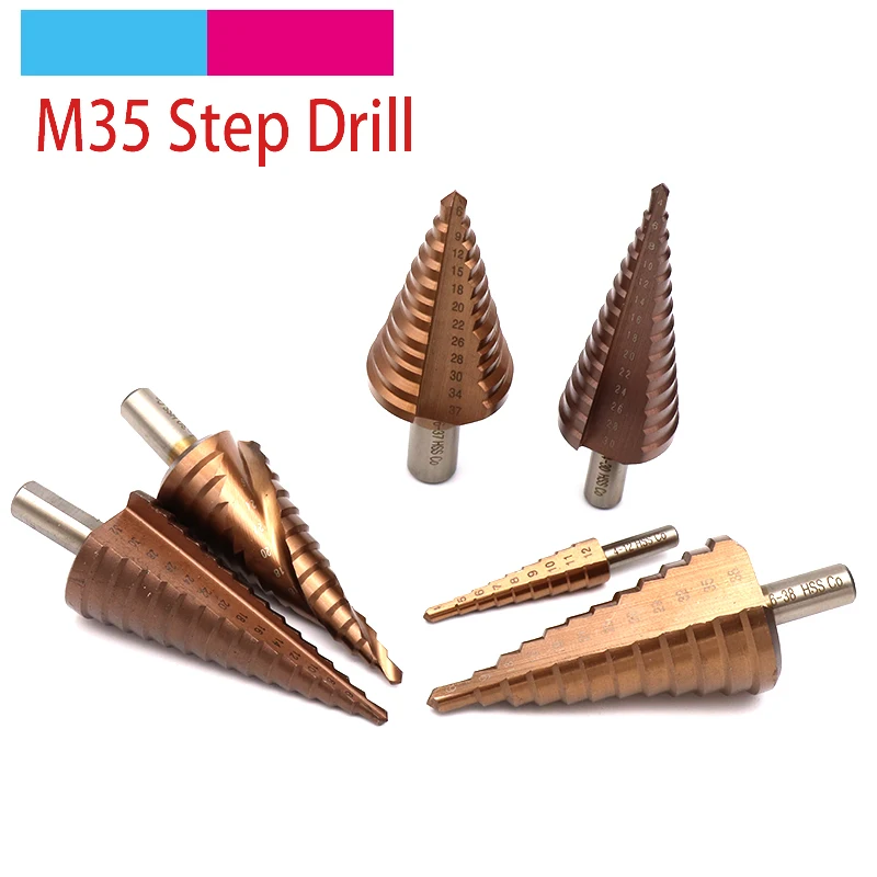 1 шт. ступенчатое сверло с шестигранным хвостовиком и спиральным канавкой