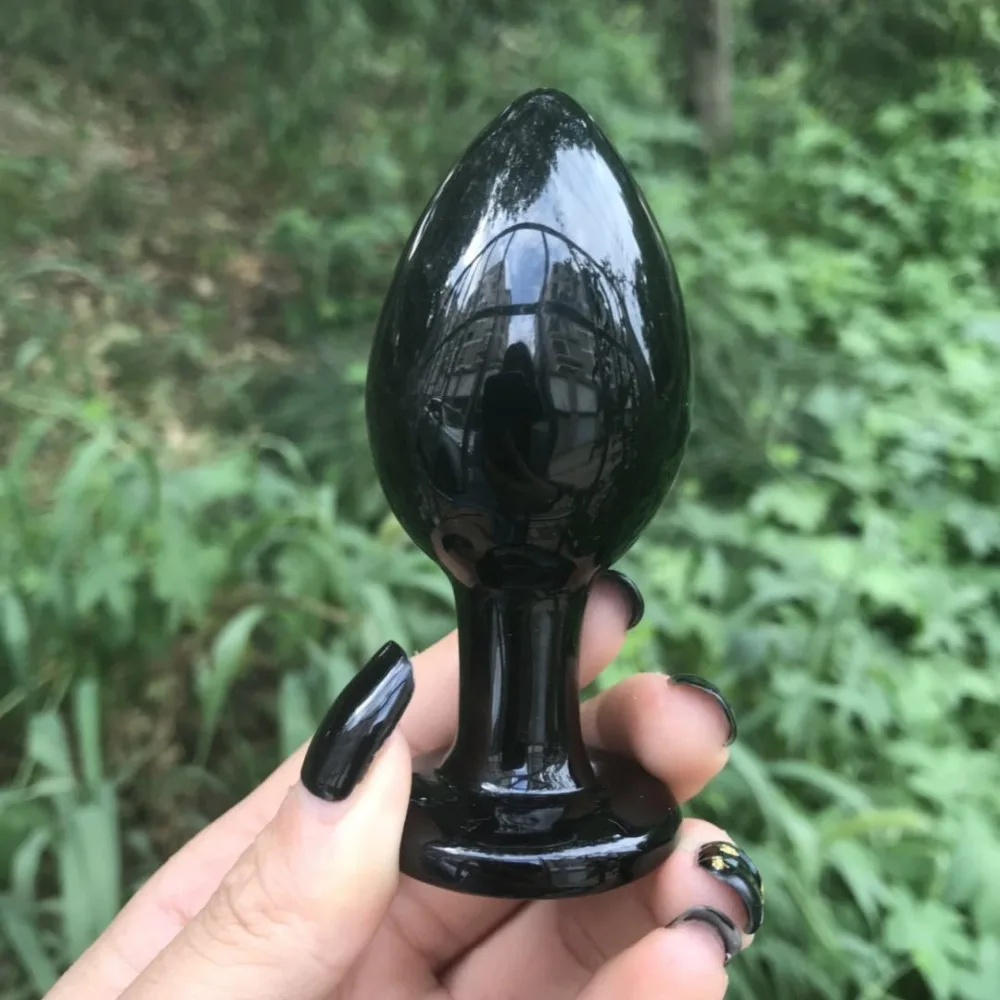 Натуральный черный обсидиановый кристалл Йони яйцо точка релаксации для женщин