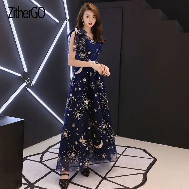 ZitherGo женское вечернее платье для торжественных случаев Элегантное Длинное Хост