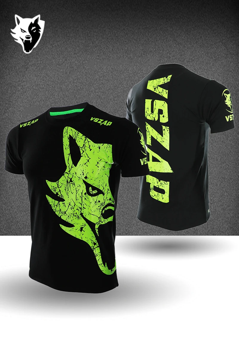 Тренировочная футболка с коротким рукавом MMA Повседневная флуоресцентный