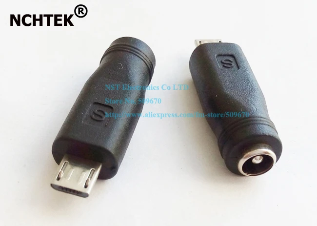 NCHTEK Micro USB 2 0 Male to DC Power 5 5x2 1 мм гнездовой зарядный адаптер для сотового телефона и