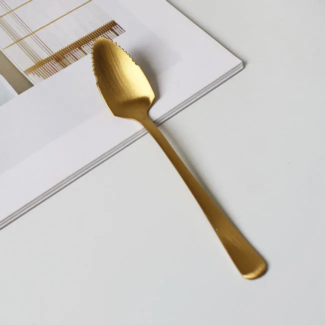 Fruit spoon Креативная Золотая ложка для мороженого из нержавеющей стали для торта из Awberry фрукты Совок из говядины лопатка Keuken аксессуары нож для масла 1 шт - Цвет: Fruit spoon