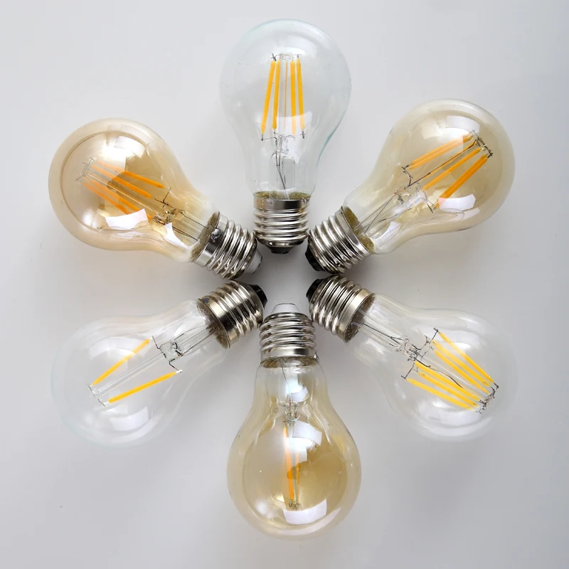 

Светодиодная лампа Эдисона A60 в стиле ретро с цоколем Е27, 220 В, 2 Вт, 4 Вт, 6 Вт