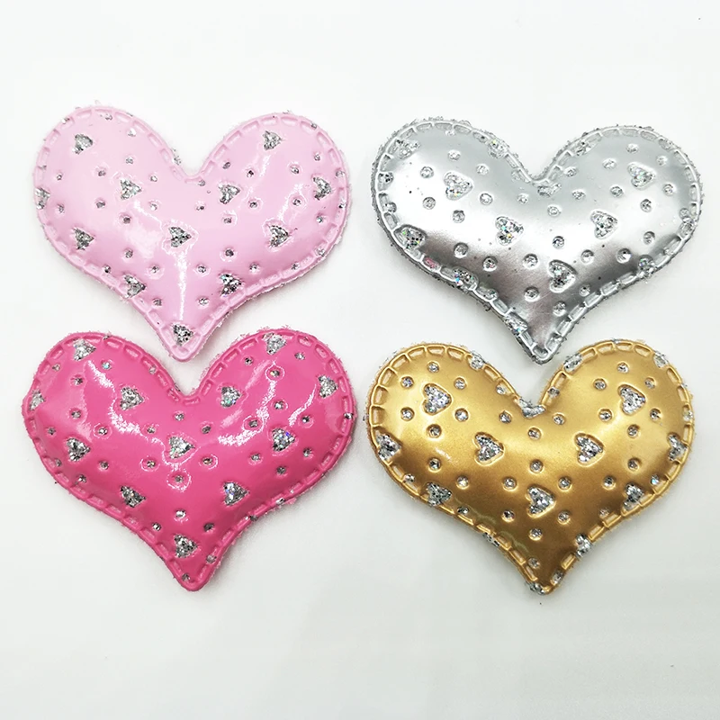 Mix colors heart Прошитые ПУ фетровые патчи для одежды 5x4,5 см сердце мягкая аппликация 20 шт аксессуары для скрапбукинга - Цвет: Mix colors heart