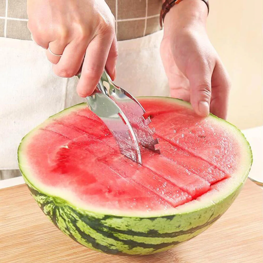 Распродажа Нержавеющая сталь нож для резки арбуза сервер дыни Smart Slicer Ножи арбуз