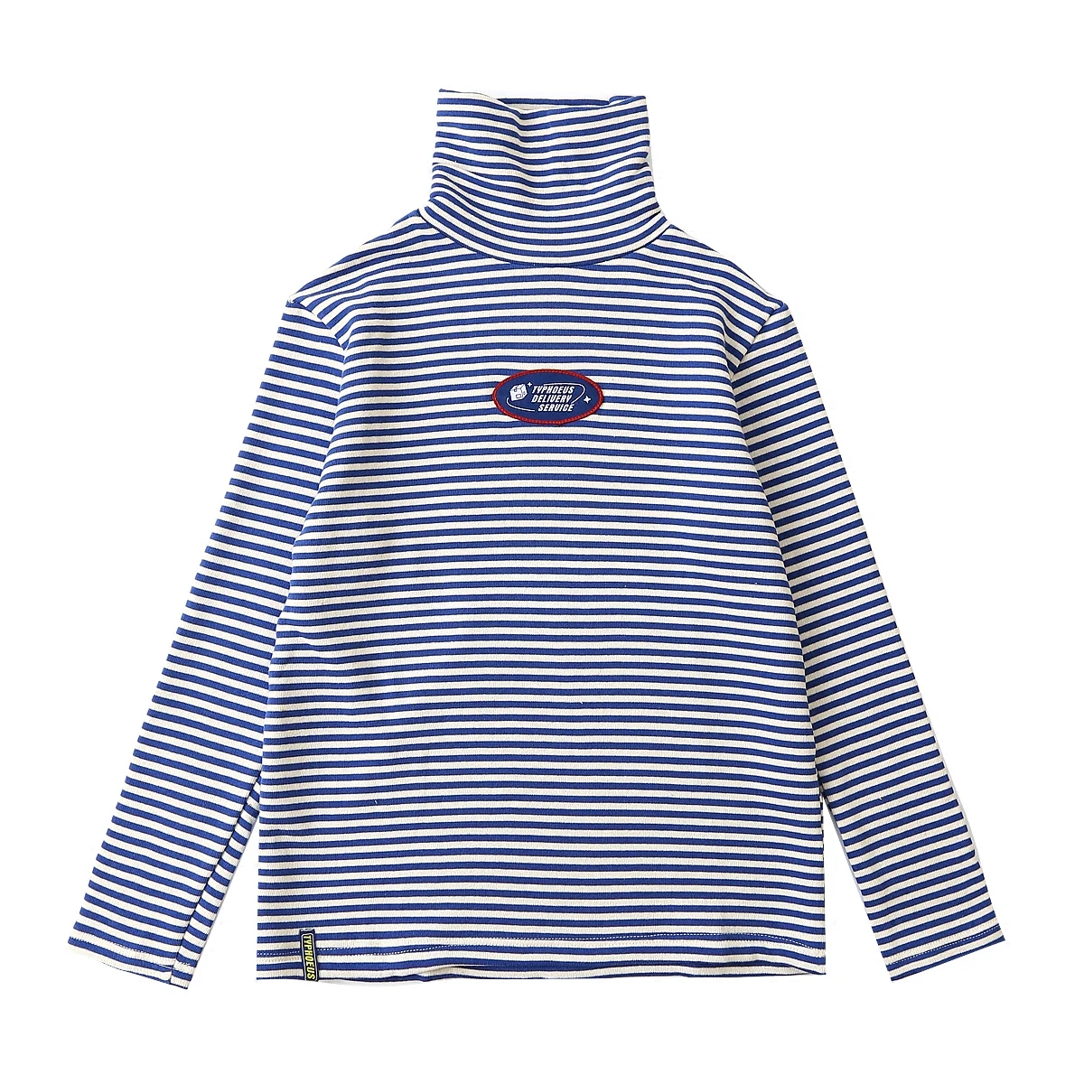 Женская футболка с длинным рукавом хлопковая свободная в полоску высоким