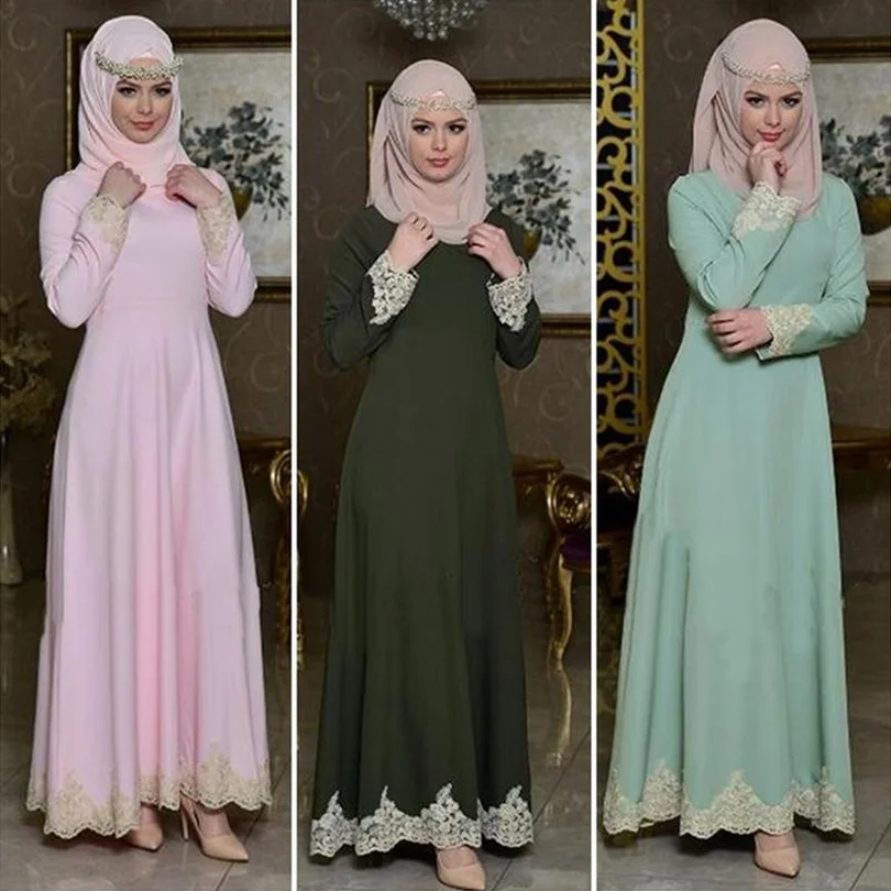 2018 взрослые кружевные хлопок одежда Кружева мусульманин турецкий Абая для