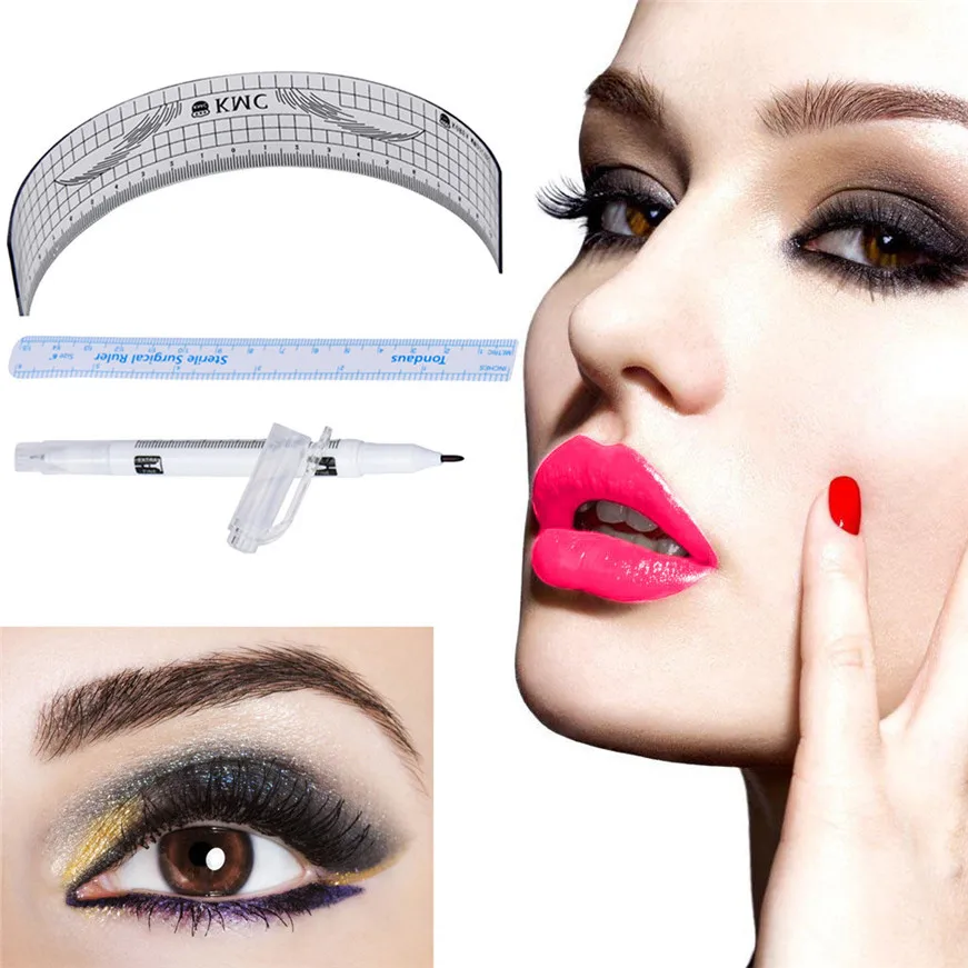 2017 микроблейдинг многоразовый макияж бровей мера направляющая линейка