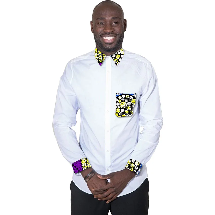 Модные мужские африканские рубашки праздничные с длинными рукавами Мужская
