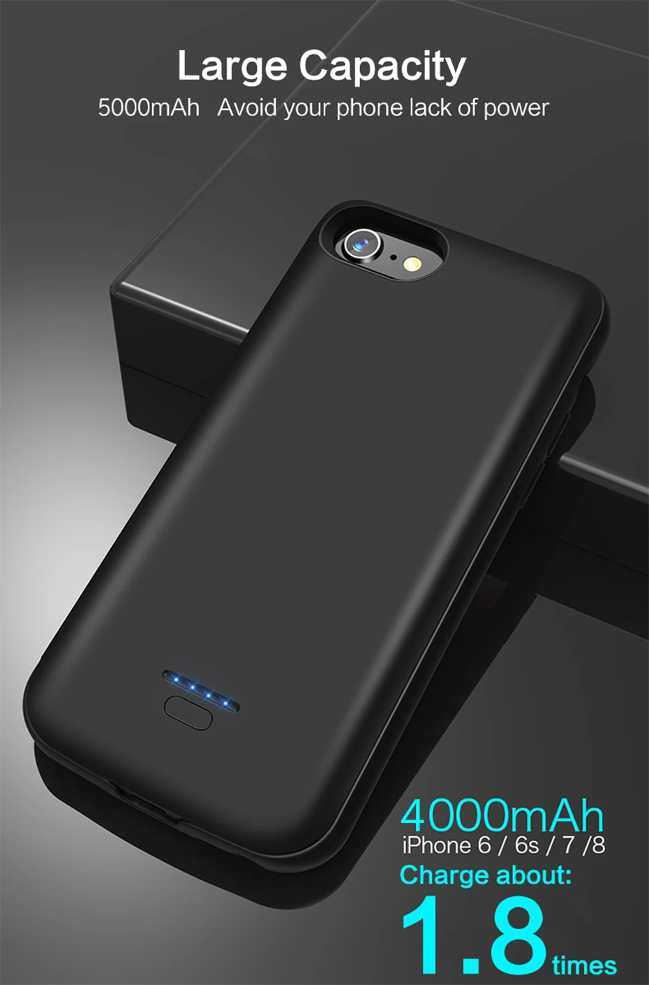4000/5000 мА/ч, Батарея Зарядное устройство чехол s для iPhone 5 5S SE 6 6s 7 8 плюс Мощность банк чехол резервного копирования Зарядное устройство Чехол