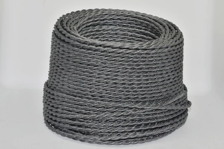 2*0 75 мм2 винтажный Электрический провод Эдисона серая трикотажная ткань ретро