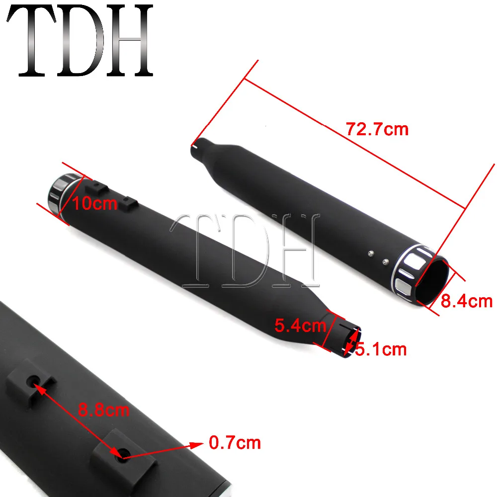 2 шт. мотоциклетный хромированный выхлопной глушитель без застежек модель для