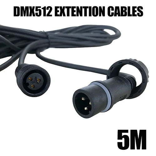 4xLOT протокол управления наружным освещением DMX Удлинительный кабель IP65 сценический мигающий свет водонепроницаемый удлинитель питания Кабели и ЕС США Великобритания вилка основной кабель питания - Цвет: 5m DMX Extension