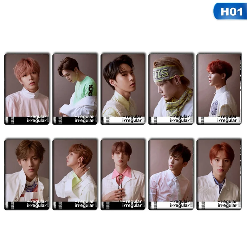 H01 10 шт./компл. K-POP NCT 127 мини-альбом с украшением в виде кристаллов наклейки карт самодельные автограф Фотокарта Бумага карты - Цвет: H01