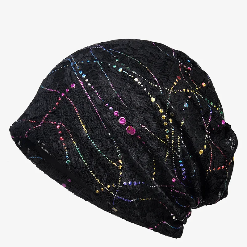 Новинка весны летние женские головные уборы Skullies тонкие модальные кружевной