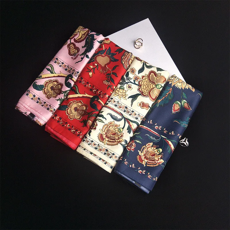 Женский шелковый шарф POBING большая шаль с принтом в виде дерева квадратная