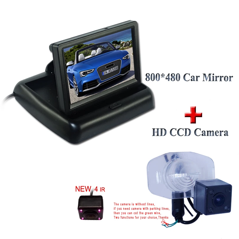 Резервная Автомобильная камера заднего вида с hd ccd iamge 4 ir + 3 &quotцветной ЖК монитор