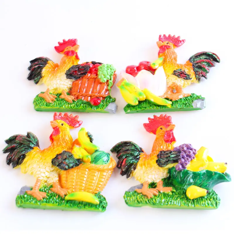 Петух год магнит на холодильник 3d счастливый зодиако петух с фруктами подарок