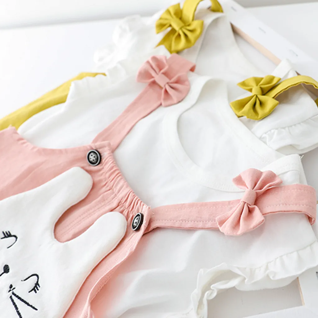 Милая детская одежда для маленьких девочек Однотонная футболка без рукавов