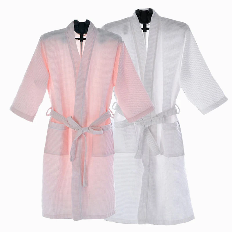 Халат вафельный женский для влюбленных пикантный банный халат-кимоно с