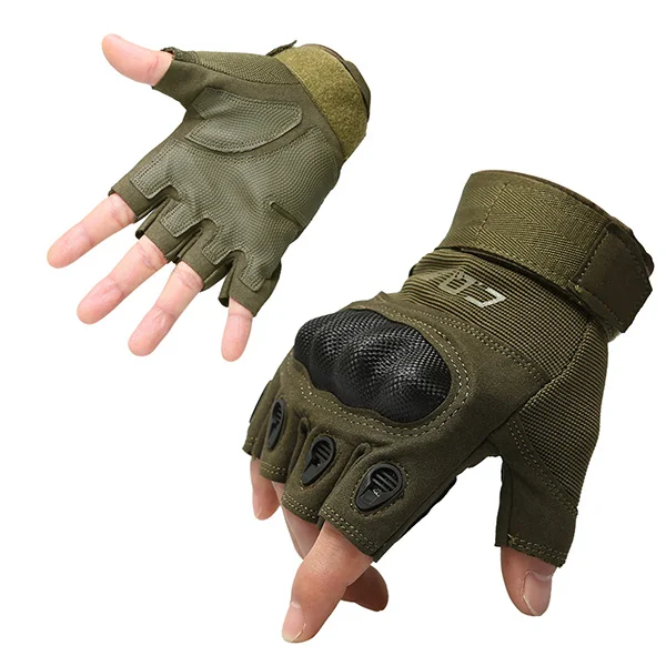 Green Half CQB открытый тактические перчатки полный палец спортивные Пеший Туризм езда на велосипеде военные Для мужчин перчатки Броня защиты оболочки перчатки - Цвет: Green Half