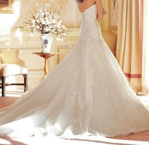 Элегантный Белый/Слоновая Кость Милая-Line Свадебное Платье Vestidos де novia 2016 Robe de Mariage