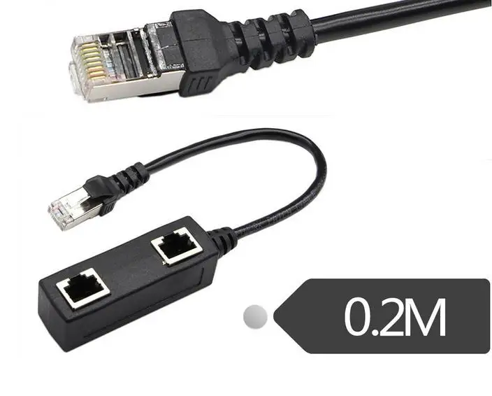 

RJ45 Network Splitter Adapter Cable, 1 RJ45 Female to 2 RJ45 Female Network Y Splitter Cable,0.25m
