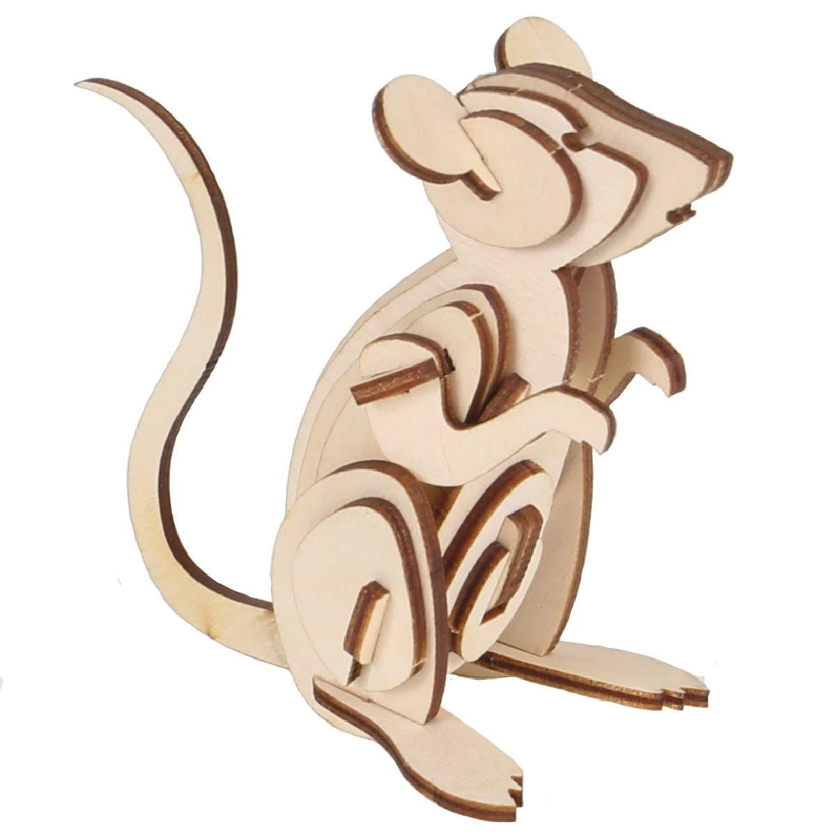 3D Wooden Puzzle Toys Assembly Model Series World of Nature - Mouse /light/ 25pcs | Building Kits