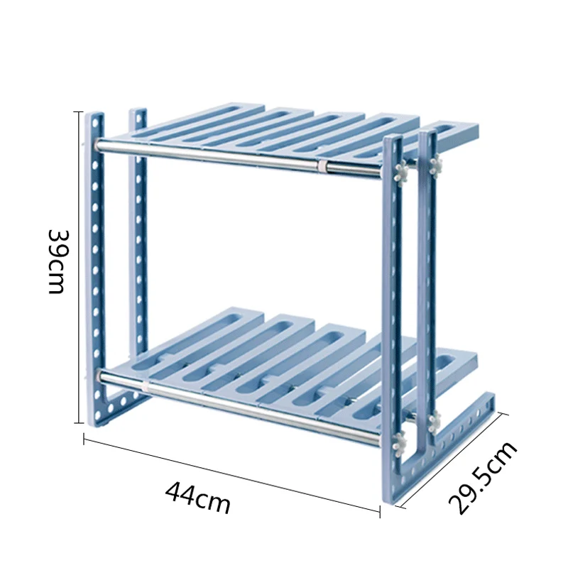vanzlife Adjustable shelf under ground sink receive a rack shelf in the kitchen kitchen utensils and receive pot rack shelf rack - Цвет: Синий