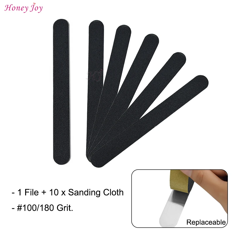 1 шт. Сменные двухсторонние шлифовальные пилки для ногтей из нержавеющей стали